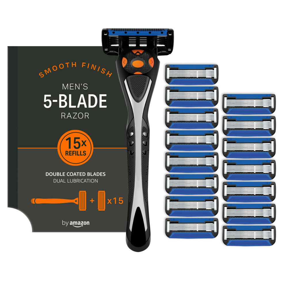 By Amazon Men's 5 Blade Razor With 15 Refills