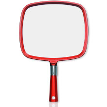 Large Hand Mirror with Comfy Handle - Big Handheld Mirror for Barber Shops, Hairdressing, Dental Offices, Home Self Hair Cutting and Make Up