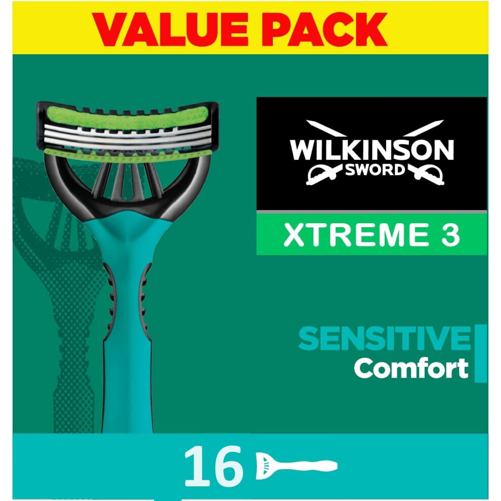 - Xtreme 3 For Men | Sensitive | Pack of 16 Disposable Razors