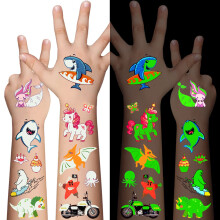 310 Pcs Luminous Temporary Tattoos for Kids,Mixed Styles Glow In The Dark Tattoos for Boys and Girls,Butterfly Dinosaur Pirate Mermaid Fake Tattoo