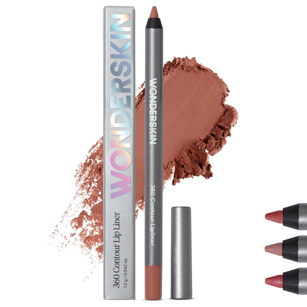 Wonderskin Brown Lip Liner Pencil - 360 Contour Lipliner, Long Lasting, Sharpenable Lip Pencil, Waterproof And Transfer-Proof Lip Liner (Saddle)