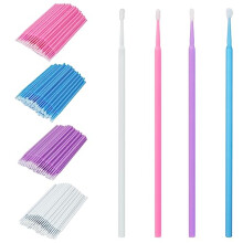 400pcs Micro Applicator Brushes, Disposable Eyelash Extension Brushes for Makeup, Oral and Dental (Purple+Blue+Pink+White)