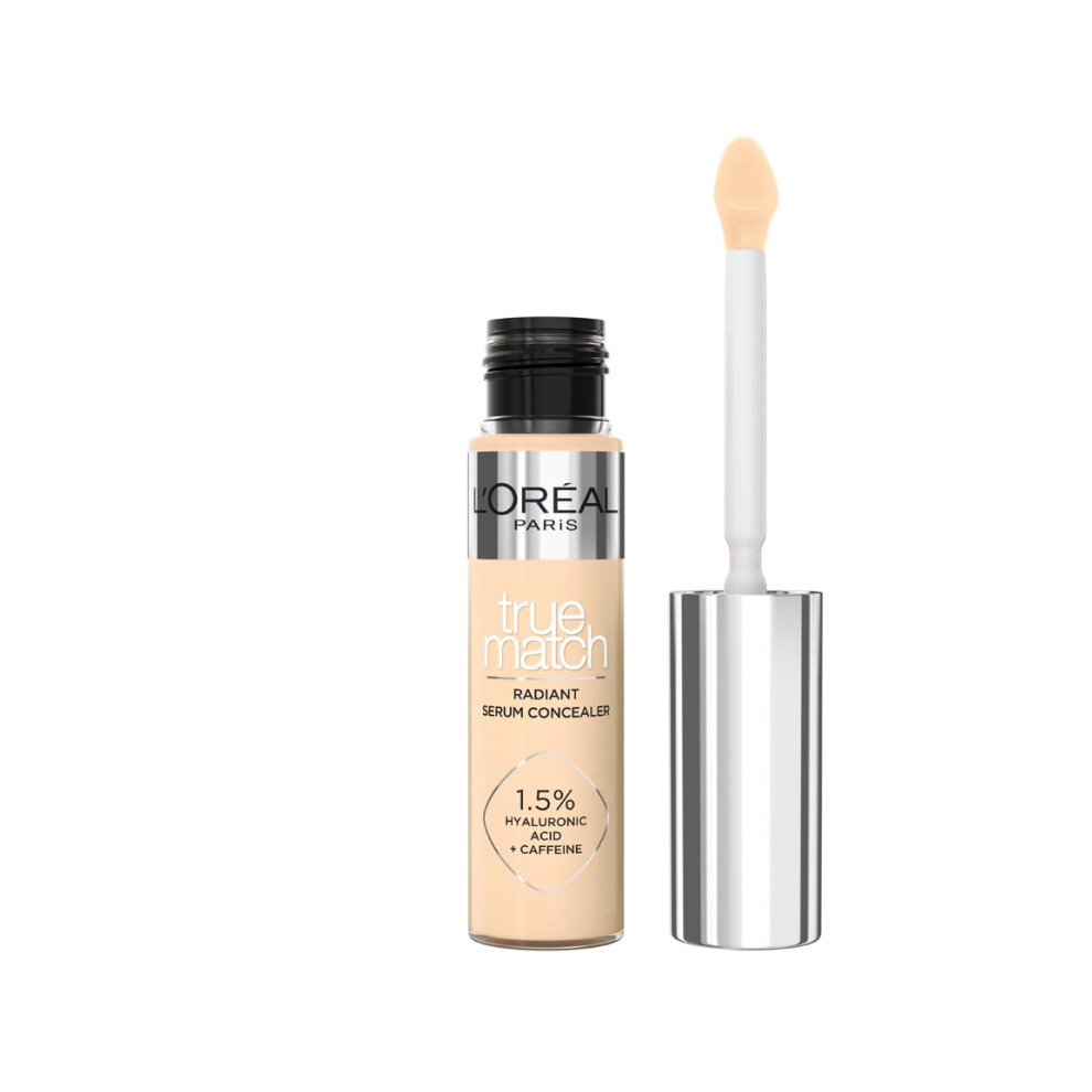 New L’oréal Paris Serum Concealer, Medium Coverage, Radiant Finish, With 1.5% Hyaluronic Acid And Caffeine, True Match, 4N, 10Ml