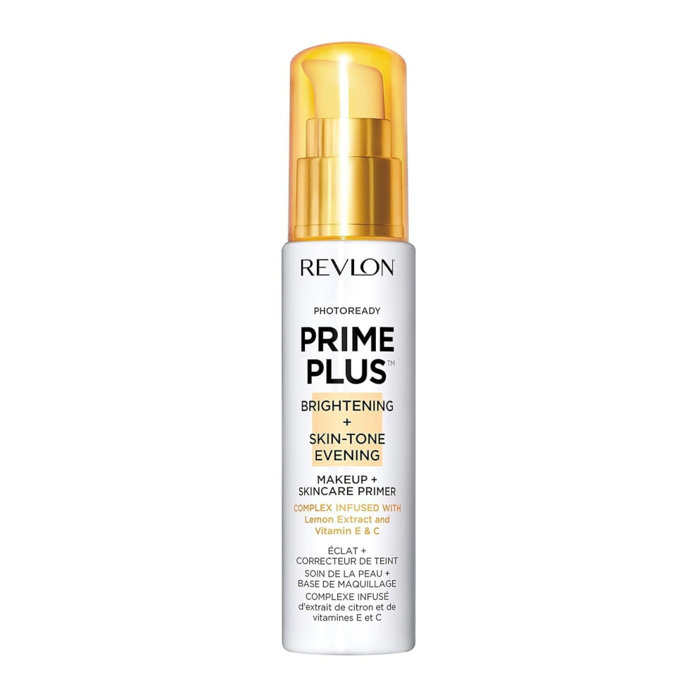 Prime Plus Makeup & Skincare Primer, Brightening and Skin-Tone Evening, Formulated with Vitamin C and Lactic Acid, 30ml