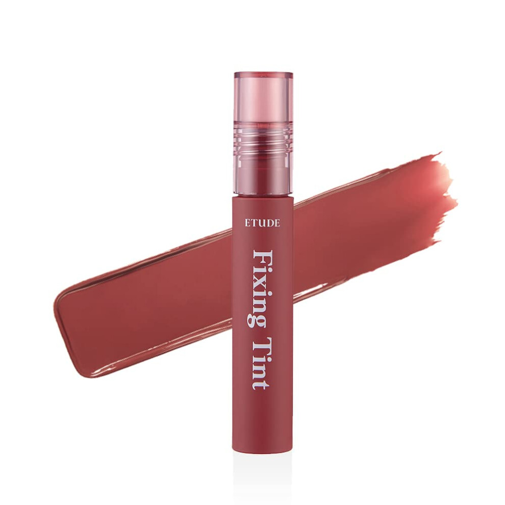 Etude House Fixing Tint #06 Soft Walnut 4G | Long Lasting, High Pigmented Liquid Lipstick, Lip Stain, Waterproof, Lightweight Matte Finish, Full Coverage