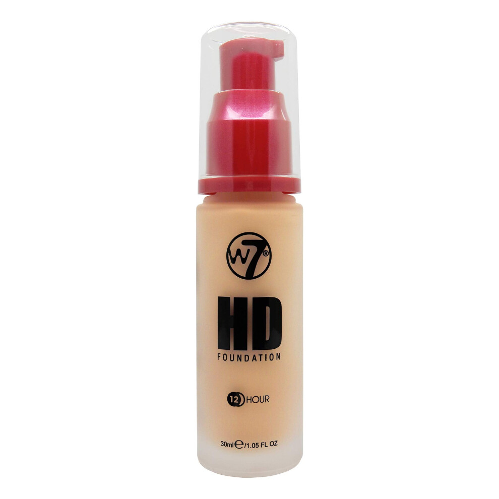 W7 Hd Foundation - Oil-Free Liquid Foundation For Poreless, Matte Medium Coverage - 30Ml (Early Tan)