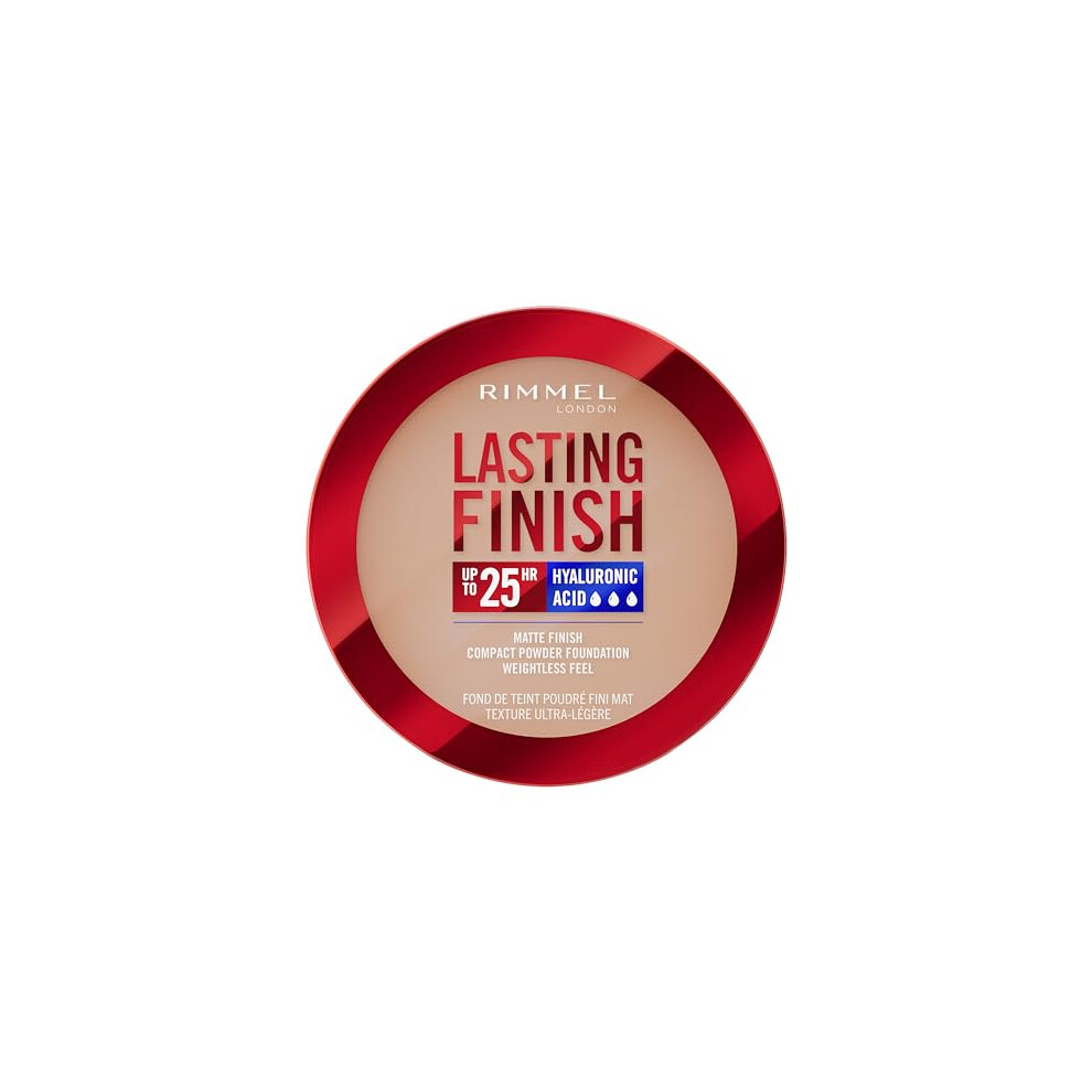 Rimmel Lasting Finish 25Hr Compact Foundation 005 Ivory, Matte Buildable Coverage, Powder-To-Cream, Anti-Pollution Shields, Spf 20, Hyaluronic Acid,