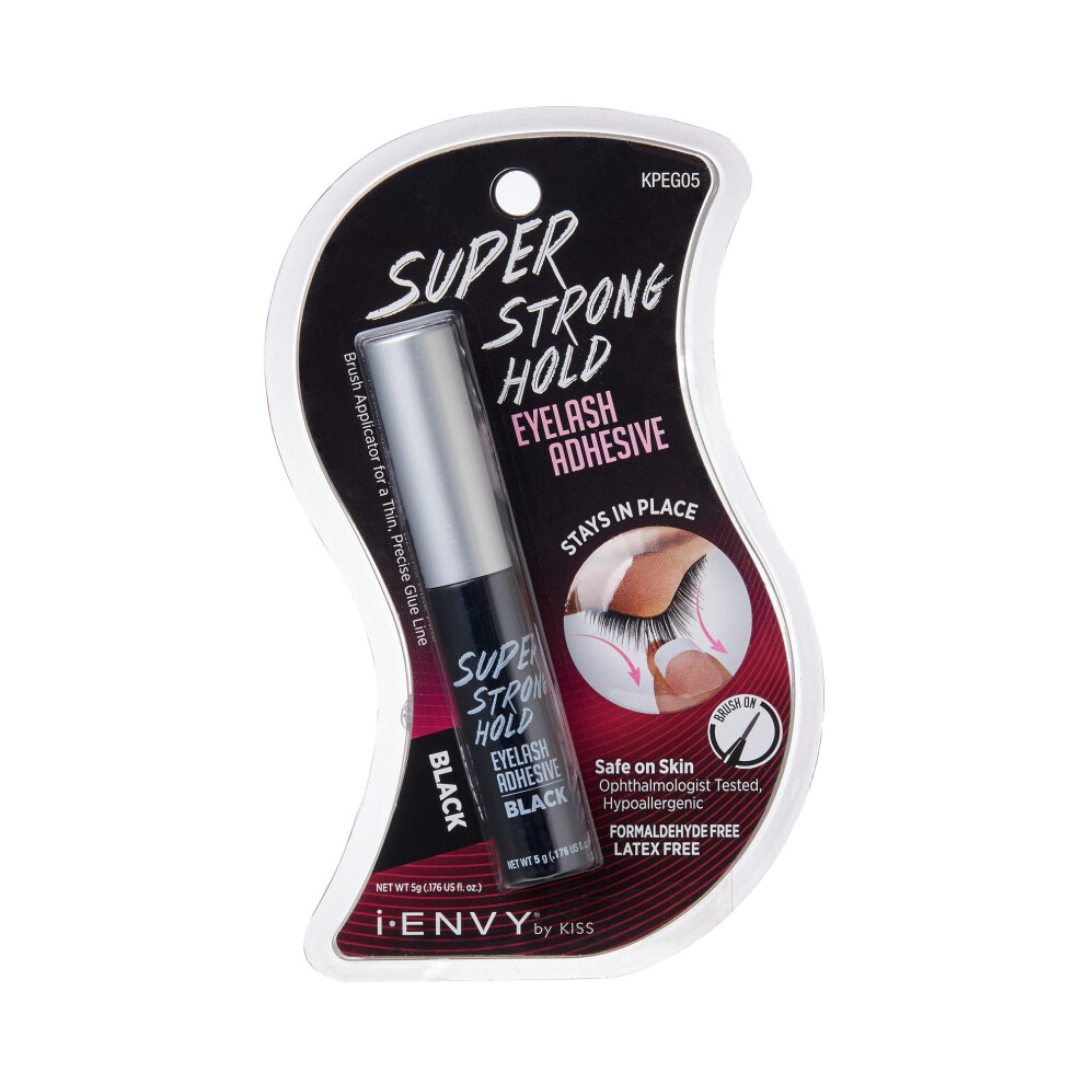 Kiss Black I-Envy By Super Strong Hold Eyelash Adhesive Brush On Latex Free