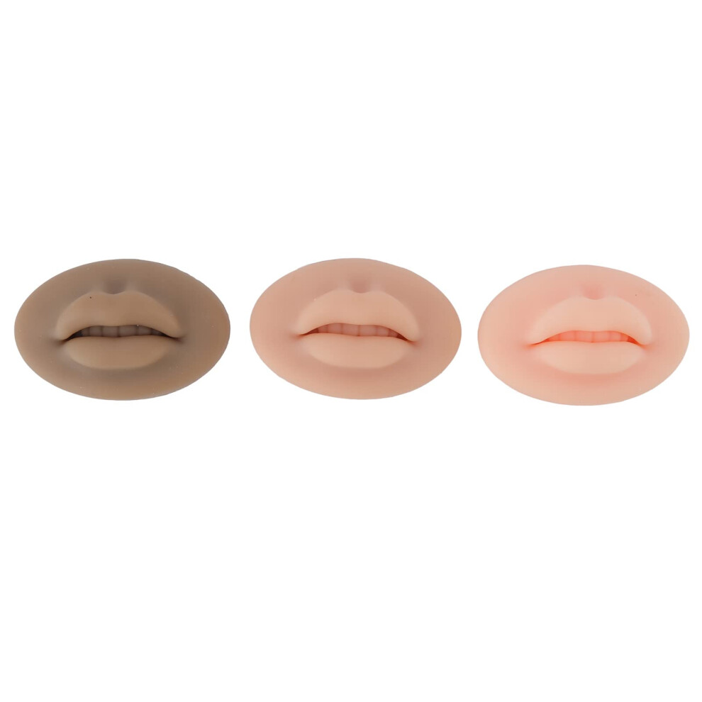 Ciciglow 3D Lip Practice Skin,3Pcs Tattoo Practice Lips,Silicone Microblading Practice Skin,Fake Skin Tattoo Skin Cosmetic For Tattoo Artists, Beginners