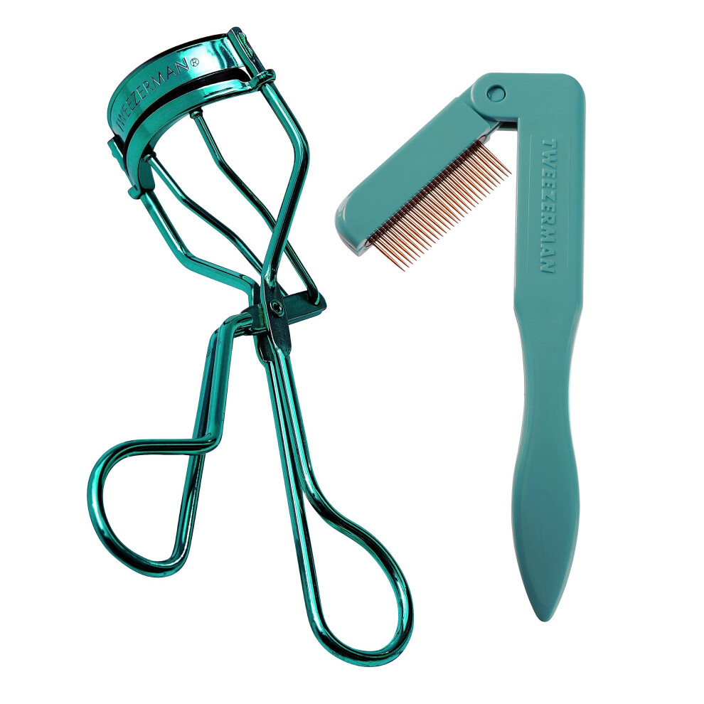 Lashes Set Including Eyelash Curler and Eyelash Comb Christmas Gift Set in Majestic Turquoise Limited Edition