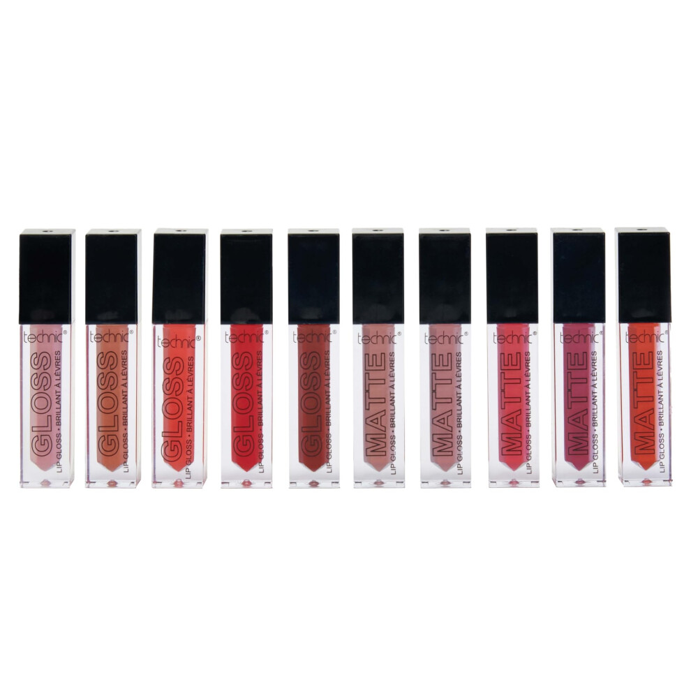 Lip Vault 10 Piece Colour Gift Set - A Selection of Matte and Gloss Finish Lip Colours - Perfect for Every Occasion - Vegan & Cruelty Free