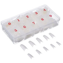 500 Pieces Acrylic Artificial False Nail DIY UV Gel Acrylic False Nail Art Tips (Translucent Natural French)