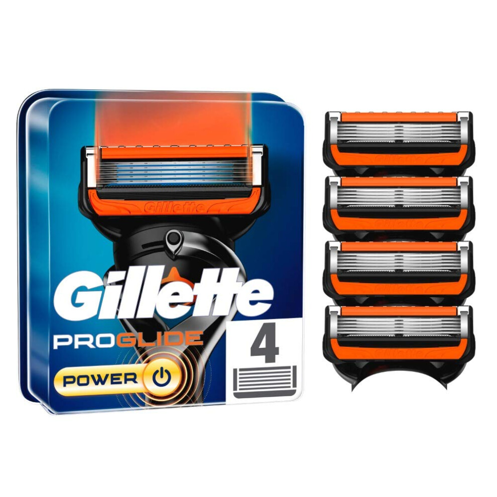 ProGlide Power Razor Blades, 4 Replacement Blades for Men's Wet Razors with 5 Blades