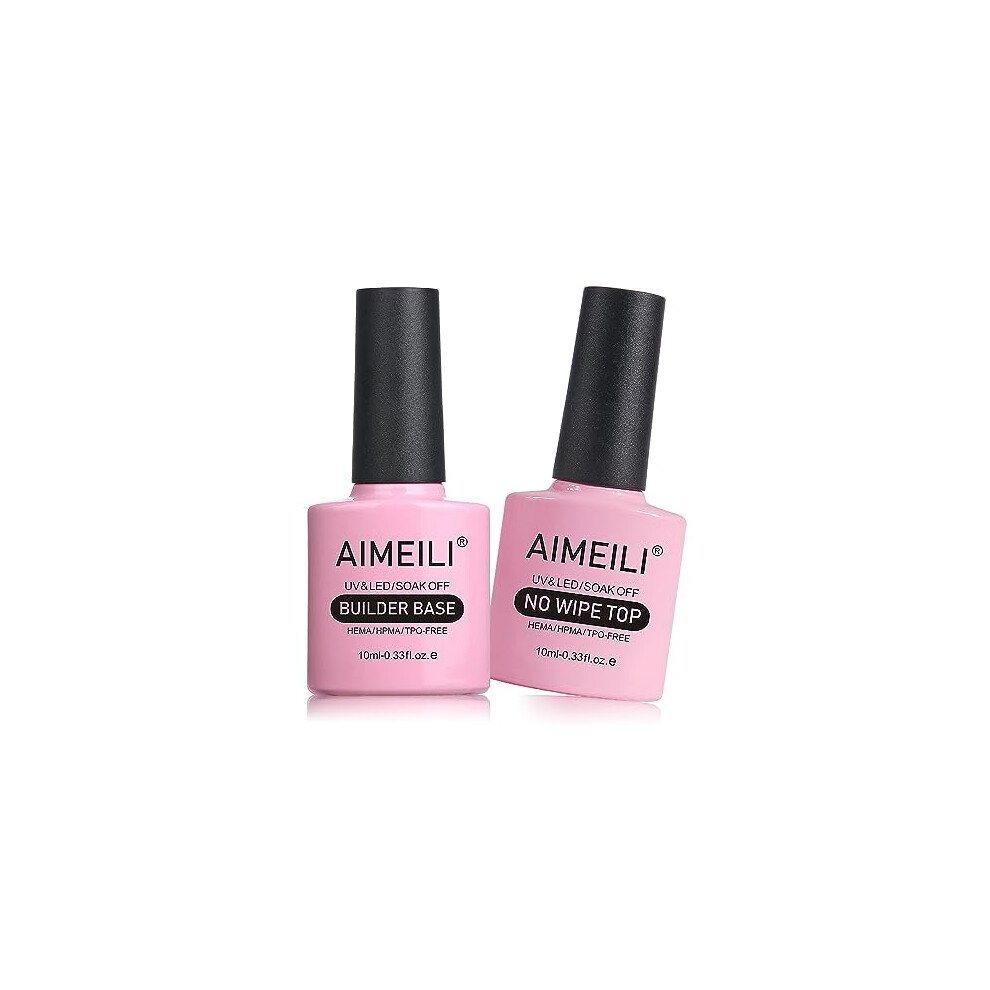 Aimeili 7 In 1 Builder Base And No Wipe Top Coat, Strengthening Gel Soak Off Uv Led Nails Extension Gel Polish Nail Repair Nail Strengthen Quick Extension Gel