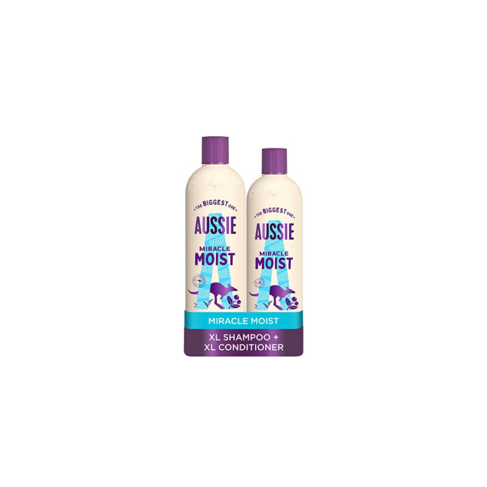 Shampoo And Conditioner Set For Dry, Damaged Hair, Miracle Moist, With Macadamia Nut Oil, Cruelty Free, XL VALUE PACK, 1145ml, (Pack of 2)