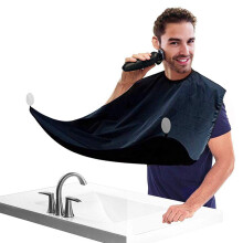 Beard Catcher - Large Beard Shaving Apron Cape with Suction Cups - Unique Gifts for Men Father Husband Grooming Trimming Cutting Cape by
