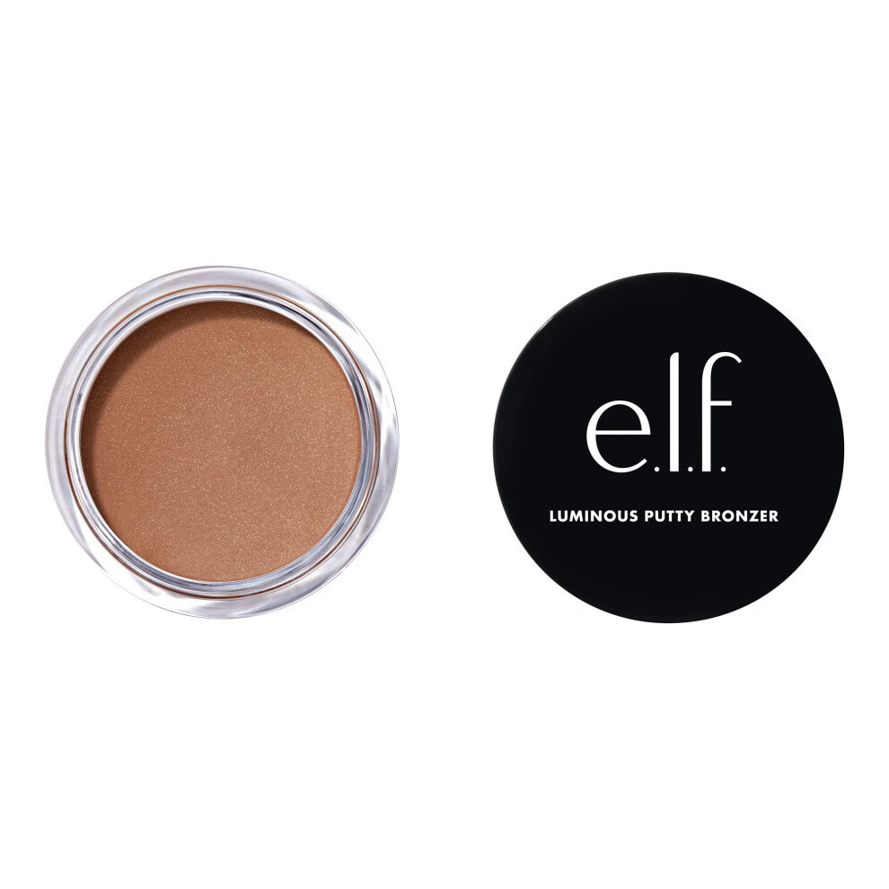 E.l.f. Luminous Putty Bronzer, Lightweight Putty-To-Powder Bronzer For A Radiant, Glowing Finish, Highly Pigmented, Vegan & Cruelty-Free, Seaside Shimmer