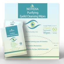 Antimicrobial Eyelid & Lash Wipes | For Itchy, Dry Eyes, Styes & Blepharitis, Gentle & Natural 0.02% Pure Hypochlorous Acid Cleansing Wipes,