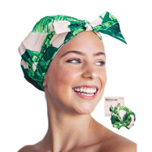Luxury Shower Cap for Women - Reusable Shower Cap for Long Hair with Non Slip Silicon Grip | Waterproof Hair Cap for Shower with One Size Fits Most |