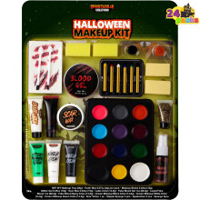 12 Color Special Effect Makeup Kits, 25 PCS Halloween Family Makeup Kit, Face Body Paint, Halloween Cosplay Makeup, Easy On & Easy Off Makeup Set for