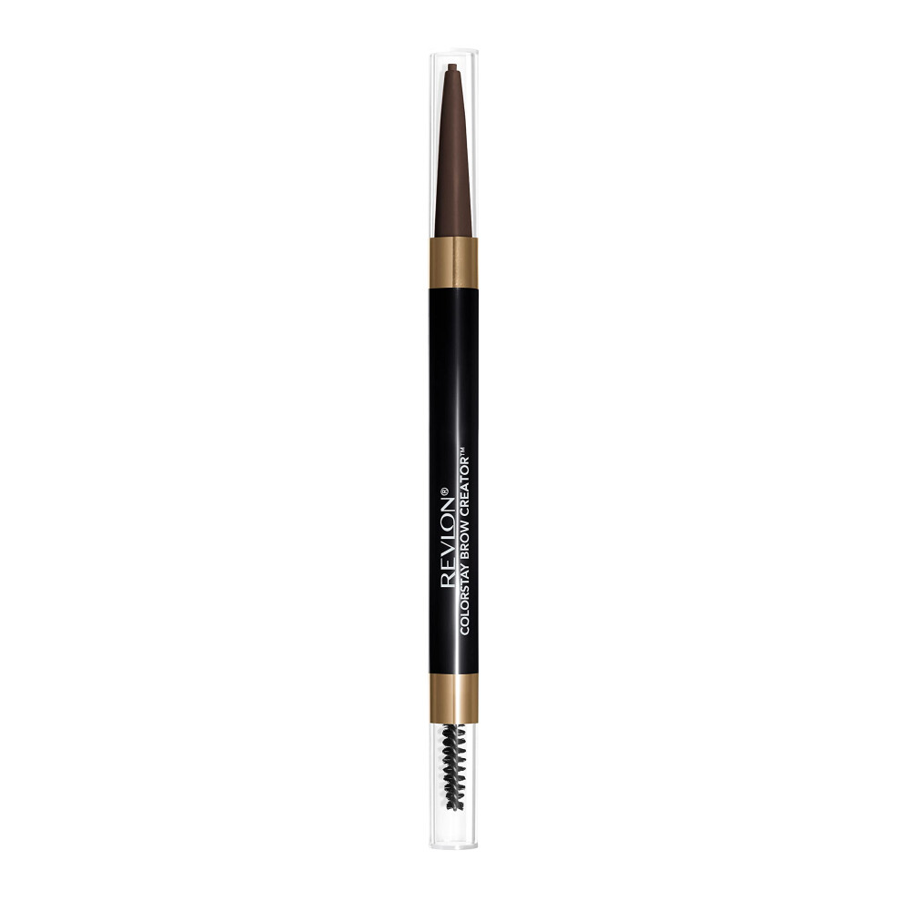Photos - Eyeshadow Revlon Colorstay Eyebrow Pencil Creator with Powder & Spoolie Brush to Fill, Define, Sculpt, Shape & Diffuse Perfect Brows, Dark Br