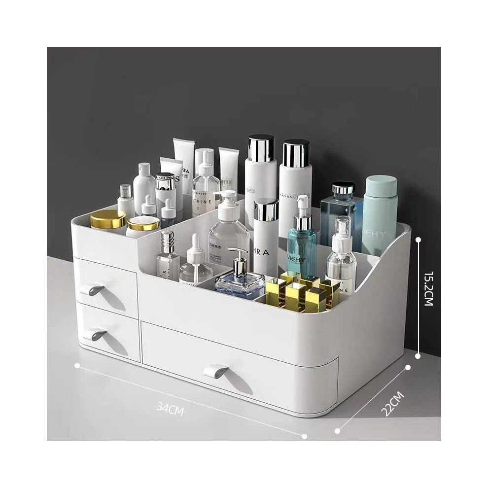 make-up-organizer-large-cosmetic-storage-box-with-capacity-8-grids-and-3-drawers--fits-jewelry--brushes--lipsticks--creams--stationries-13-4-x-6-x-8-7