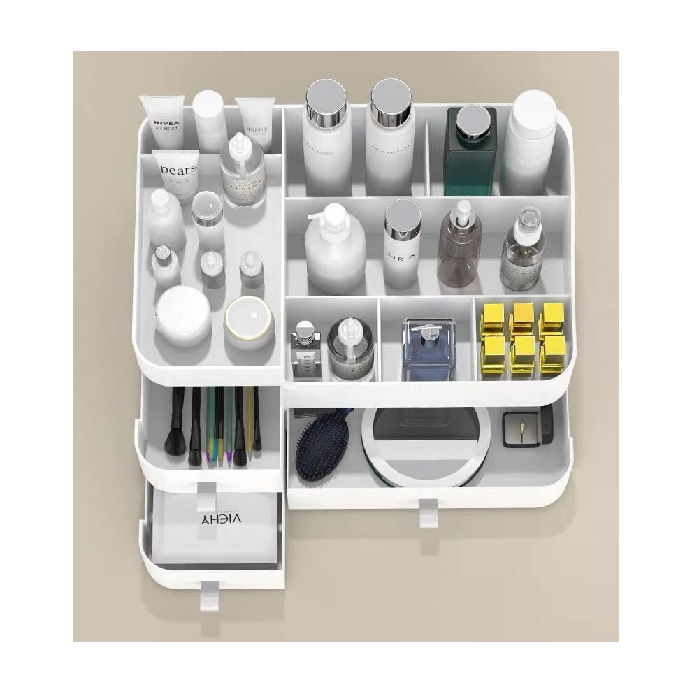 make-up-organizer-large-cosmetic-storage-box-with-capacity-8-grids-and-3-drawers--fits-jewelry--brushes--lipsticks--creams--stationries-13-4-x-6-x-8-7