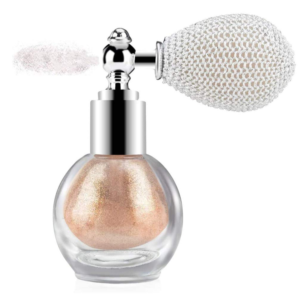 Gl-Turelifes Highlighter Loose Powder Spray Glitter Powder Spray Shimmer Sparkle Powder Makeup Spray For Hair Face Body Cosmetic (#2 Charm Champagne)