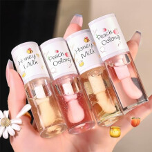 Baorder 4 pezzi Olio labbra idratante trasparente Crystal Jelly Honey Lucidalabbra con pennello grande Cura labbra nutriente a lunga durata Olio