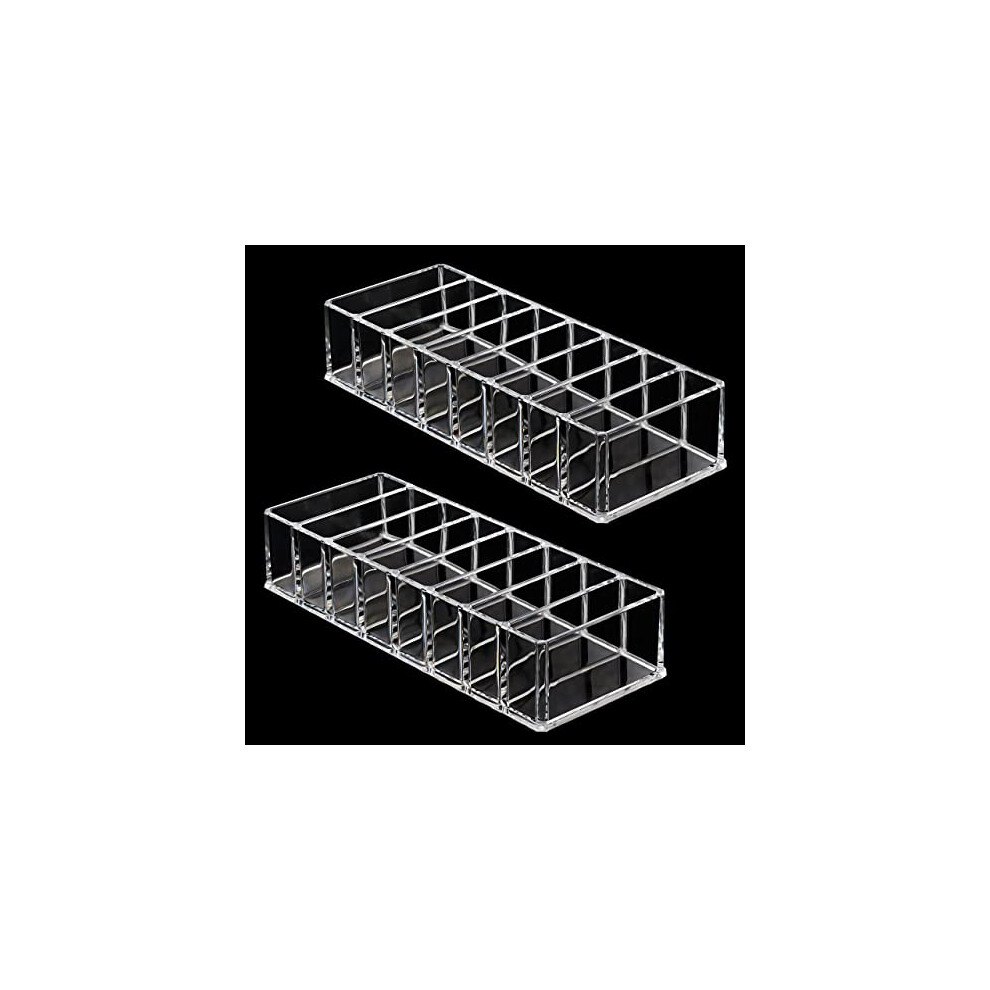 2-pack-clear-acrylic-eyeshadow-makeup-storage-organiser-with-8-sections---l21-5-x-w8-5cm---8-46-x-3-35-inches---compact-drawer---desk-tray---beauty