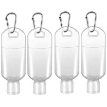 Hand Sanitiser Bottle with Clip x4 GENERISE 50ml Refillable Hand Sanitizer Bottles with Flip Top Lid & Hook Carabiner