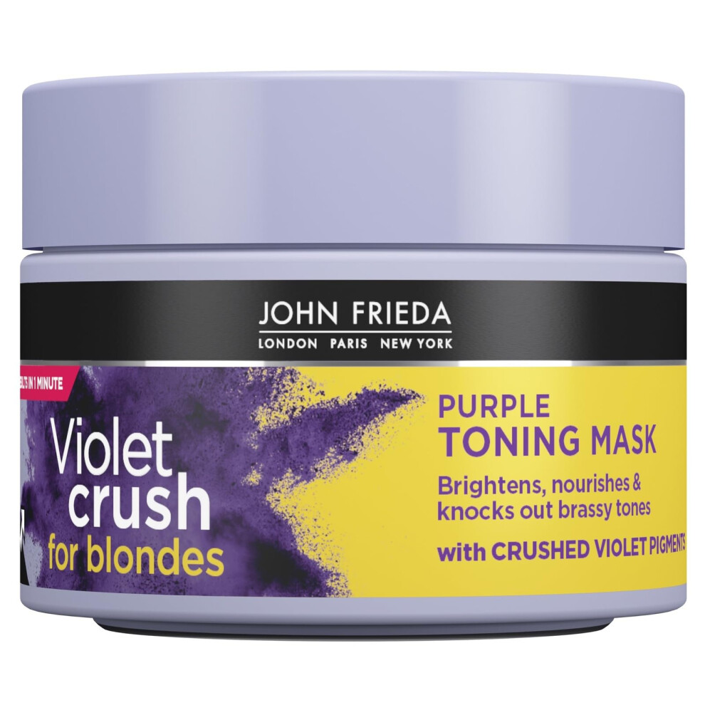 John Frieda Purple Violet Crush Toning Hair Mask For Blonde Hair 250 Ml, Toning Hair Mask For Brassy Blonde Hair