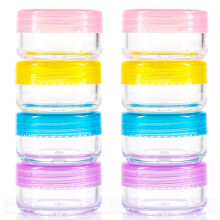 8Pc Clear Travel Pots 10ml for Cosmetic Cream Makeup Container Tub
