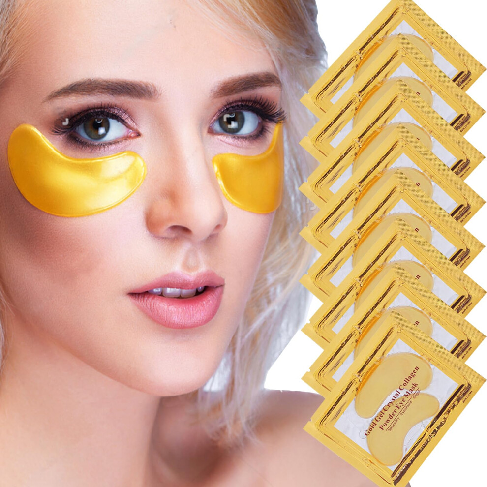 Jiasoval Gold/Dark 24K Under Eye Treatment Masks, 20 Pairs Natural Gel Collagen Under Eye Patches, Eye Mask For Circles, Remove Eye Bags & Puffy Eyes,