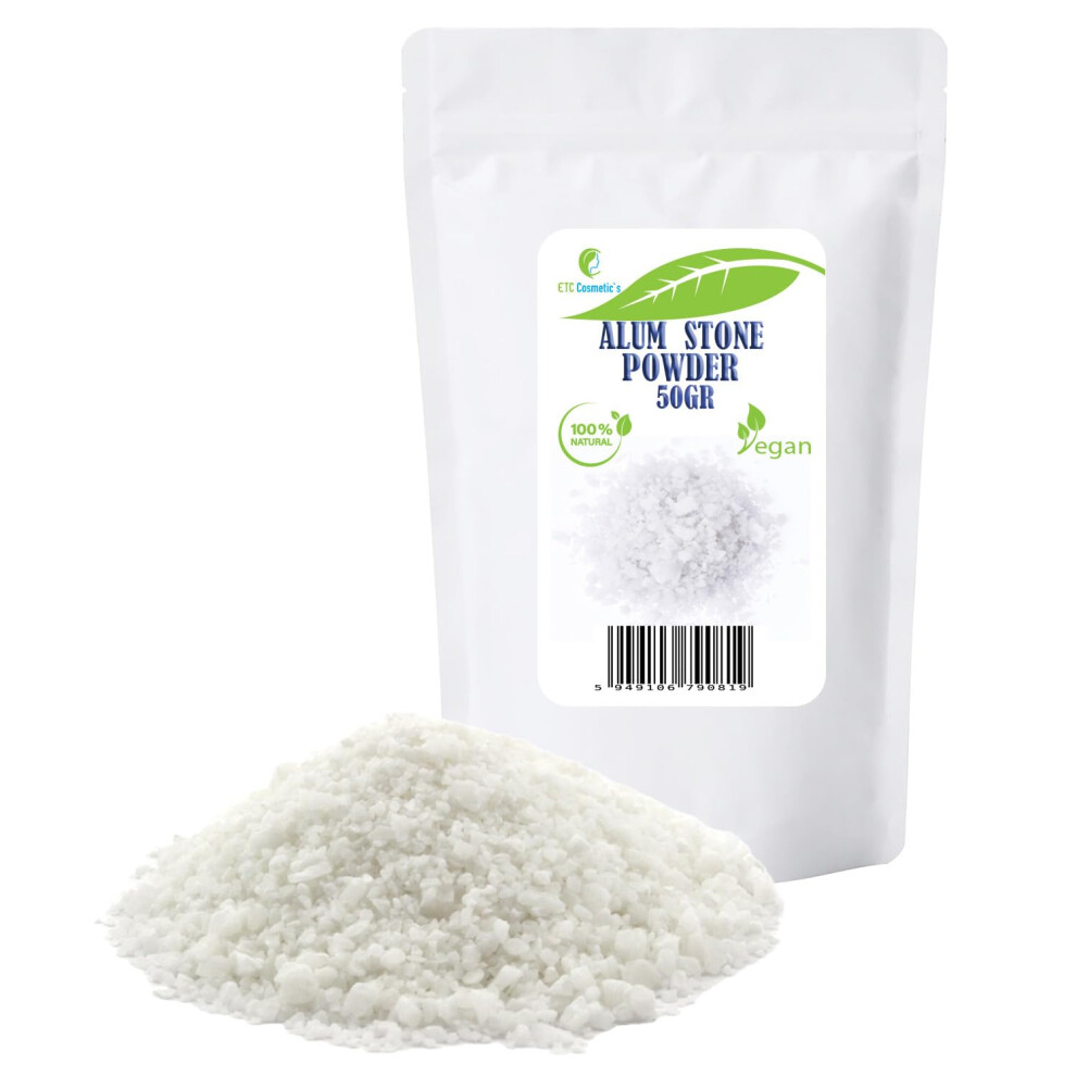 Etc Cosmetic`S Alum Powder (Potassium Alum) Â 50 Gr - 100% Natural | Ideal For Formulating Deodorants, Body Care And Aftershave Products.