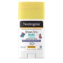 Neutrogena Sheer Zinc Oxide Kids Mineral Sunscreen Stick SPF 50+ UVA/UVB, Water-Resistant, Residue-Free No-Mess Application, 42g (086800112921-VC)