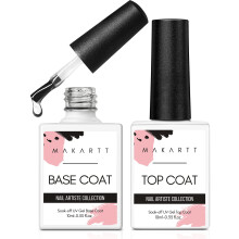 No Wipe Base and Top Coat Kit 2pcs 10ml Soak Off Nail Gel Base Top Coat Polish Manicure Pedicure Set