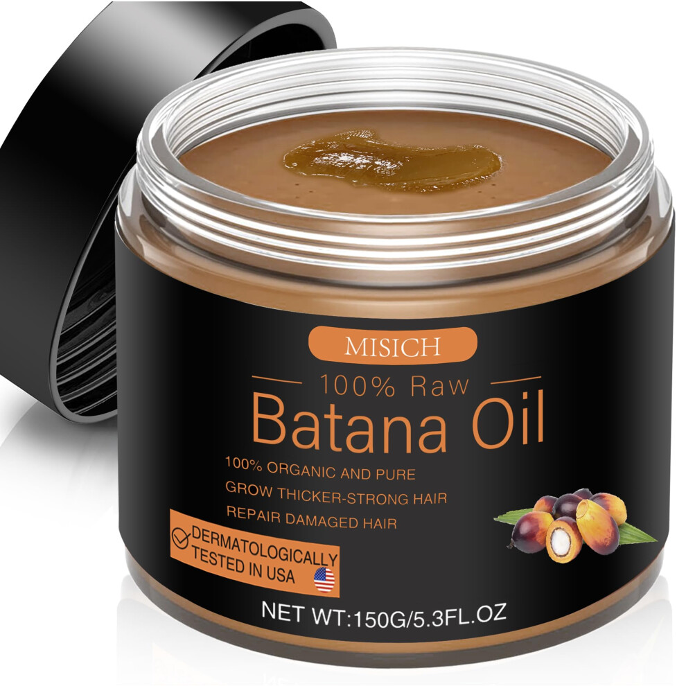 Misich Black Raw Batana Oil For Hair Growth, 100% Natural Pure Dr. Sebi Batana Oil From Honduras, Unrefined Organic Batana Oil Hair Growth Oil For Prevent Hair