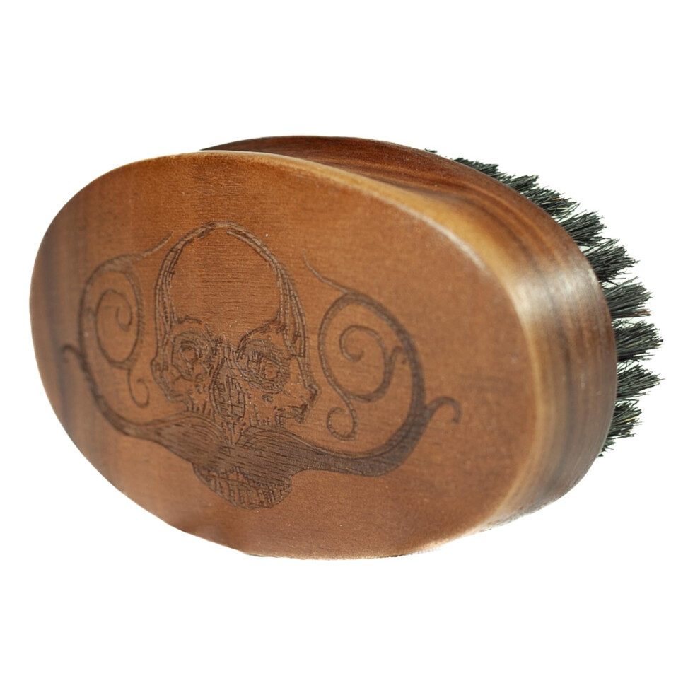 The Vintage Grooming Co. Beard Brush For Men | Military Style Oval Wooden Death Grip Brush For Grooming Mustaches Beards & Hair