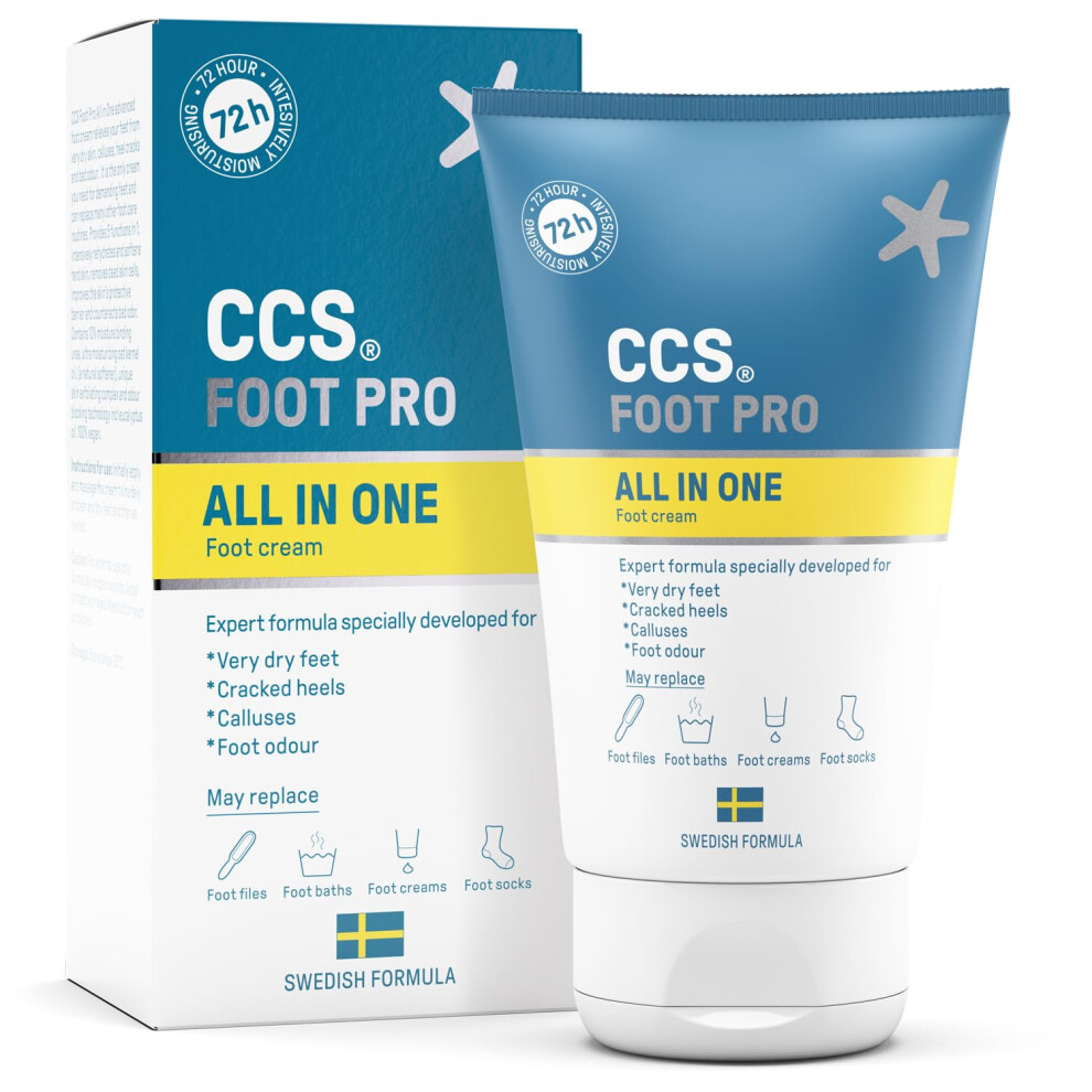 All In One Foot Cream 100ml - Foot Pro Cream for Cracked Heels, Dry Skin & Calluses Feet - Foot Moisturiser - Developed for Very Dry Feet, Cracked