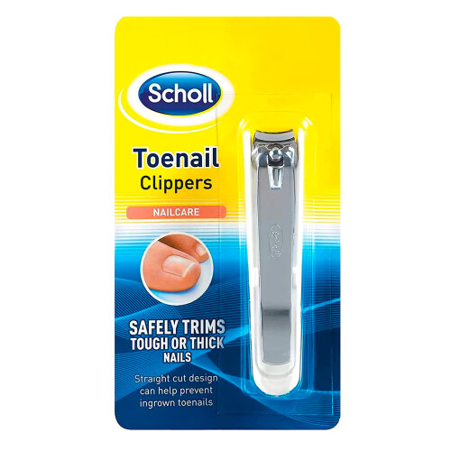 Scholl Nailcare Toenail clippers - Fingernail and Toenail Clippers by Scholl to Safetly Trim Tough or Thick Nails