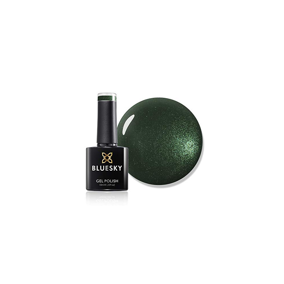 Bluesky Gel Nail Polish, Forest Green 80574, Dark Green Glitter, Uv/Led Soak-Off Gel Polish, Long Lasting, Chip Resistant, 10Ml