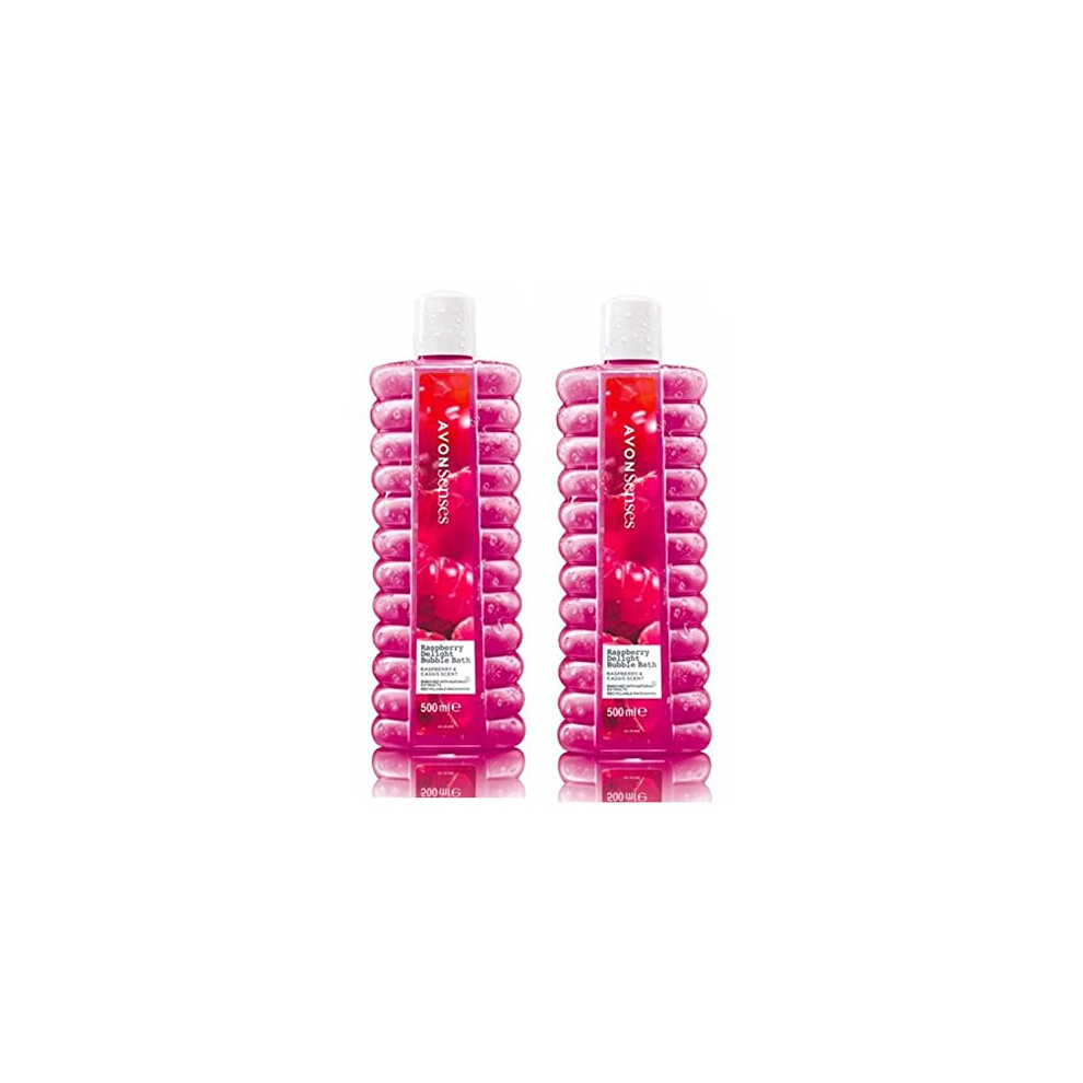 Avon Bubble Bath | Senses Raspberry Delight Bubble Bath - 500Ml - Pack Of 2