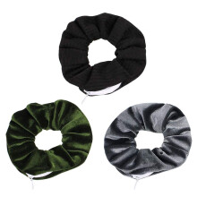Velvet Hair Tie Scrunchies for Girls & Women - Original Hidden Pocket Scrunchie with Zipper Pocket Storage for Accessories, Small Items, Keys, Money