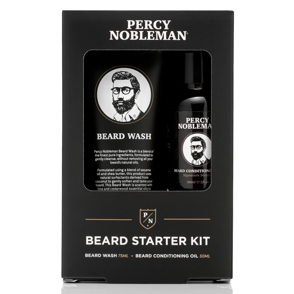 Beard Starter Kit, A Beard Grooming Kit Containing Beard Oil and Wash, suitable as a stocking filler, 30ml / 75ml