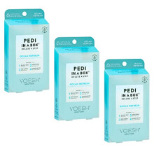 VOESH Pedi in a Box 4 Step Ocean Refresh - 3 Pack At-Home Pedicure Treatment Spa Pedicure Foot Spa Foot Soak Foot Scrub DIY Pedi Pedicure S?t