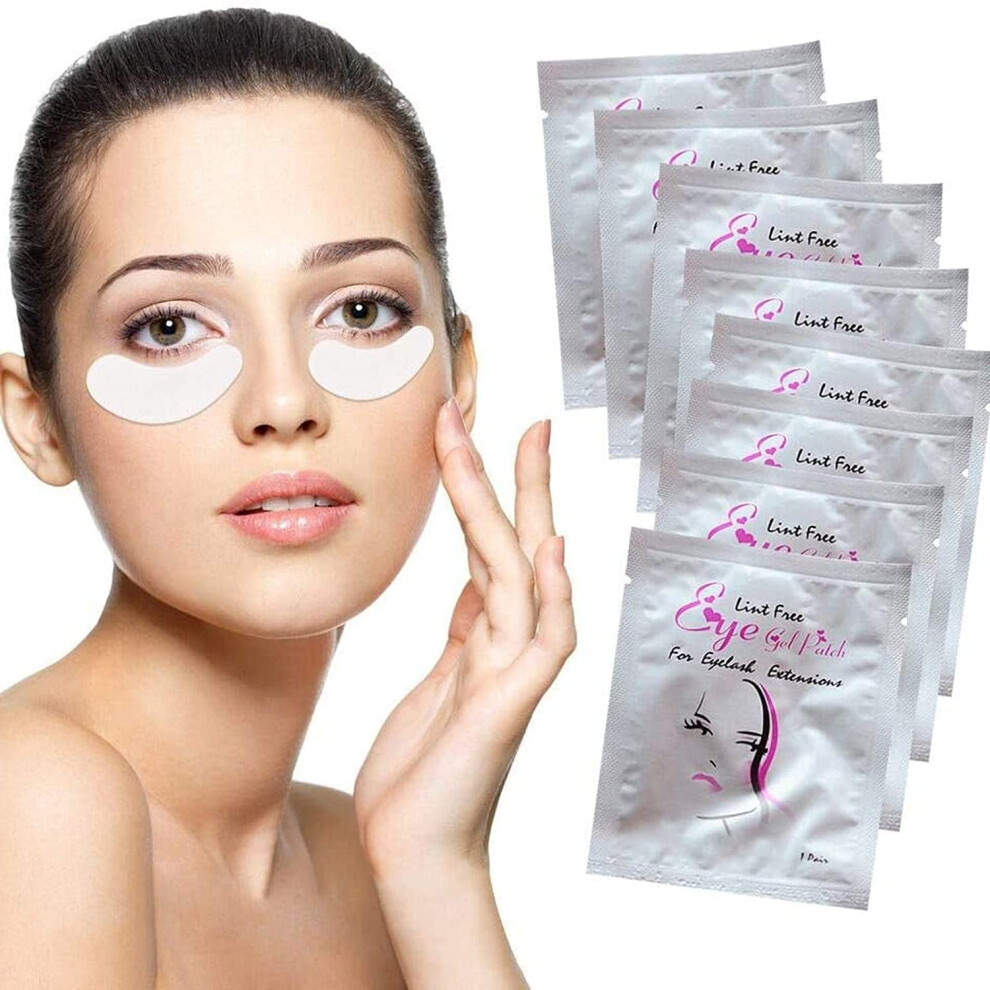 Sunallwell 100 Pairs Under Eye Gel Pads, Eyelash Extension Pads Lints Free Eyelash Patches For Pro Salon & Individual Eyelash (100 Pairs)