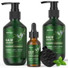 Rosemary Shampoo Conditioner Set, Rosemary Hair Growth Oil with Mint Biotin, Organic Anti Hair Loss Shampoo, Cleanse Moisturize Hair and Keep Scalp