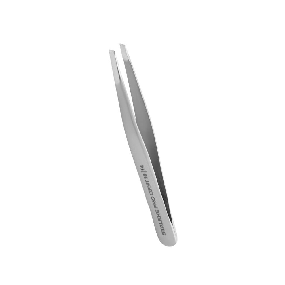 Staleks Pro Silver Vj Tweezers For Eyebrow - Type 4 - Surgical Stainless Steel Te-10/4