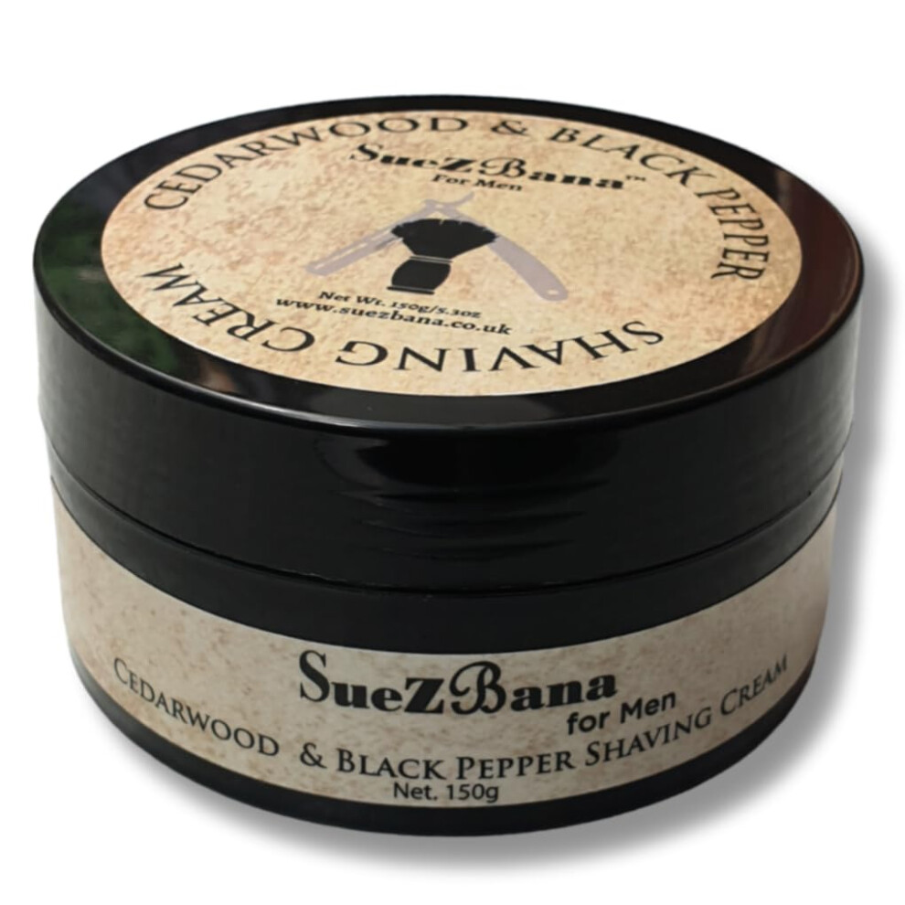 Suezbana For Men Cedarwood & Black Pepper Shaving Cream (150G)
